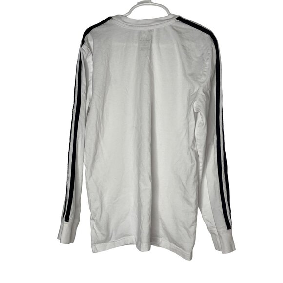 Adidas Boys White Long Sleeve 3-Stripes Tee Size 10/12 - Picture 5 of 10